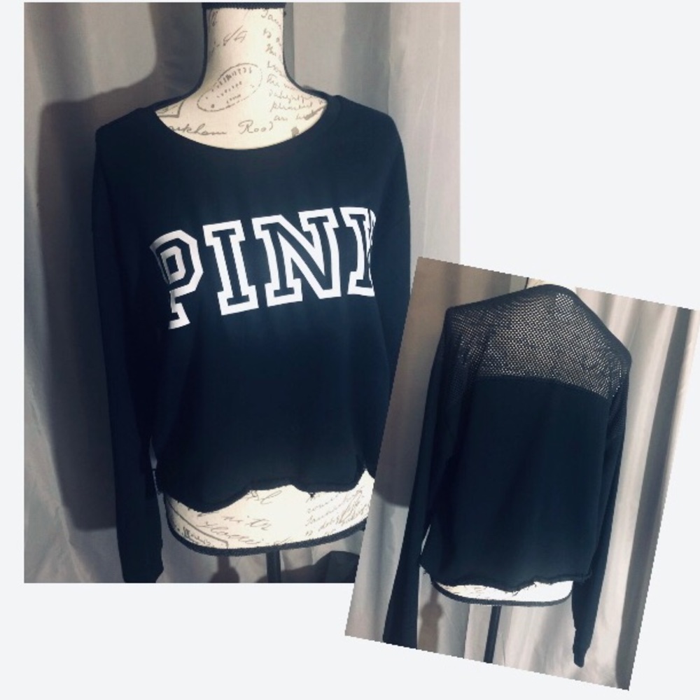 VS Pink Raw Hem Crop